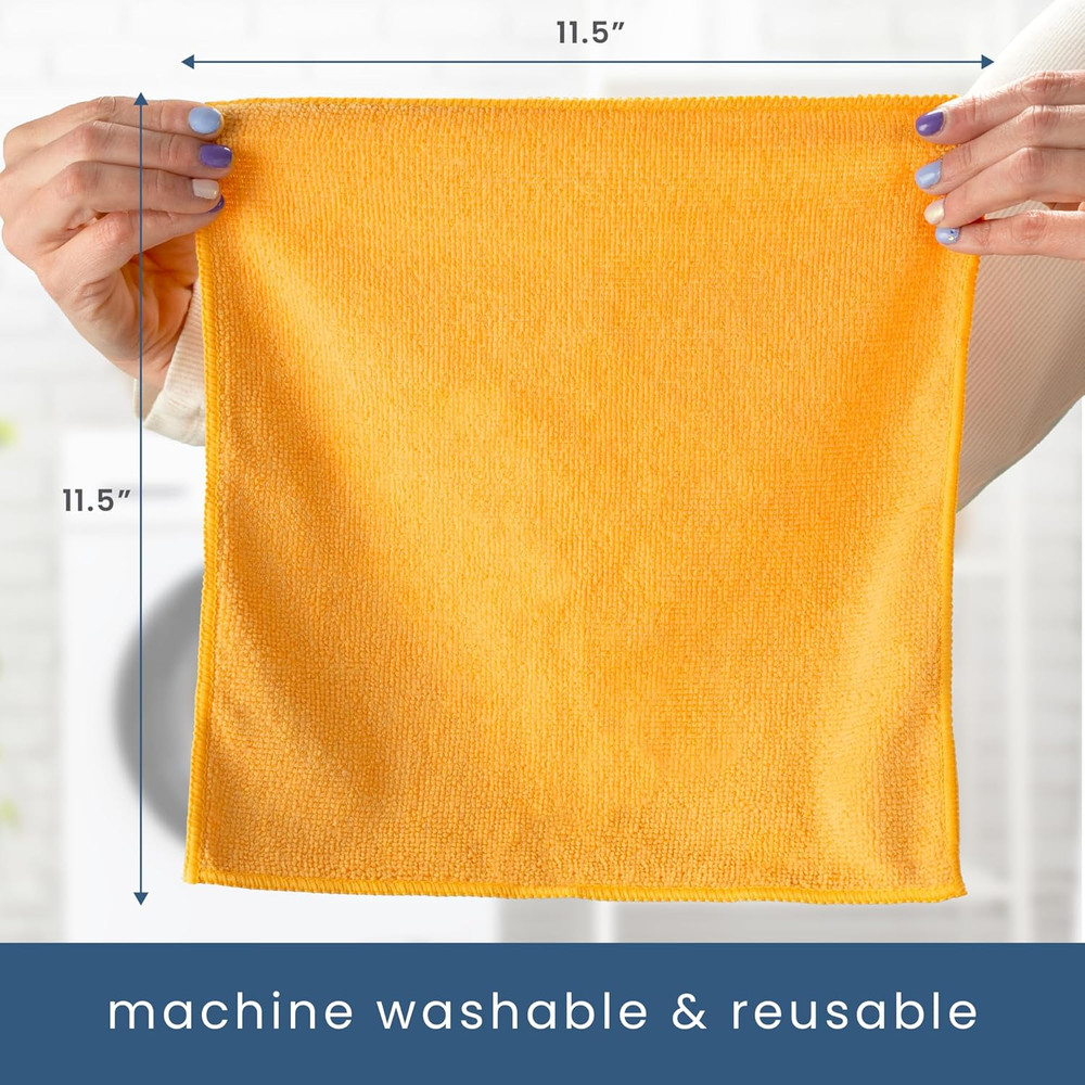 50 Pack Microfiber Cleaning Cloth, Bulk Towels for Home, Reusable Microfiber Tow