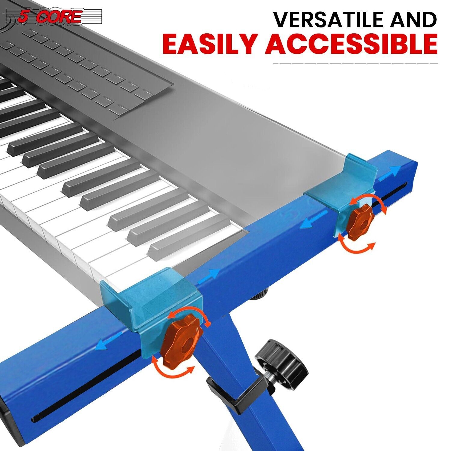 5Core Keyboard Stand Z Style Heavy Duty Piano Riser Height Adjustable Holder