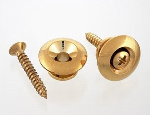 NEW - Oversized Strap Buttons (2) With Screws - GOLD