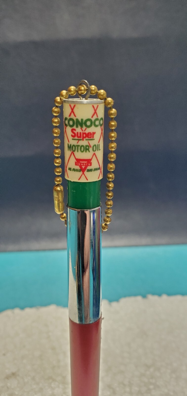 Vintage RITEPOINT PEN CONOCO SUPER MOTOR OIL Pen GAS STATION ADVERTISING Topper