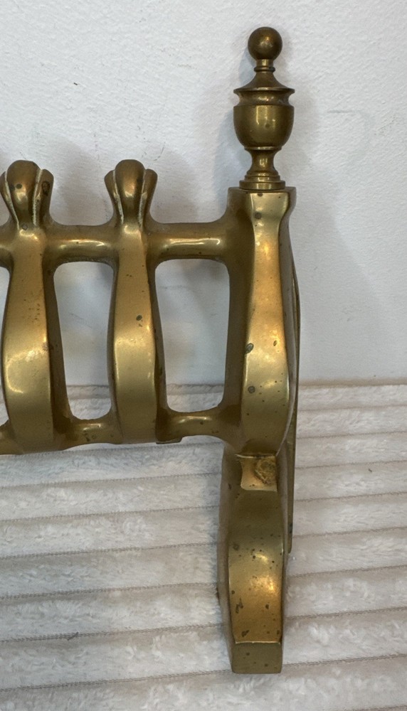 Vintage Solid Brass Fire Grate Front Fret Fireplace Guard Approx 15.5" Width