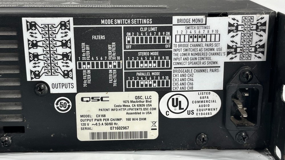 QSC CX168 Professional Amplifier