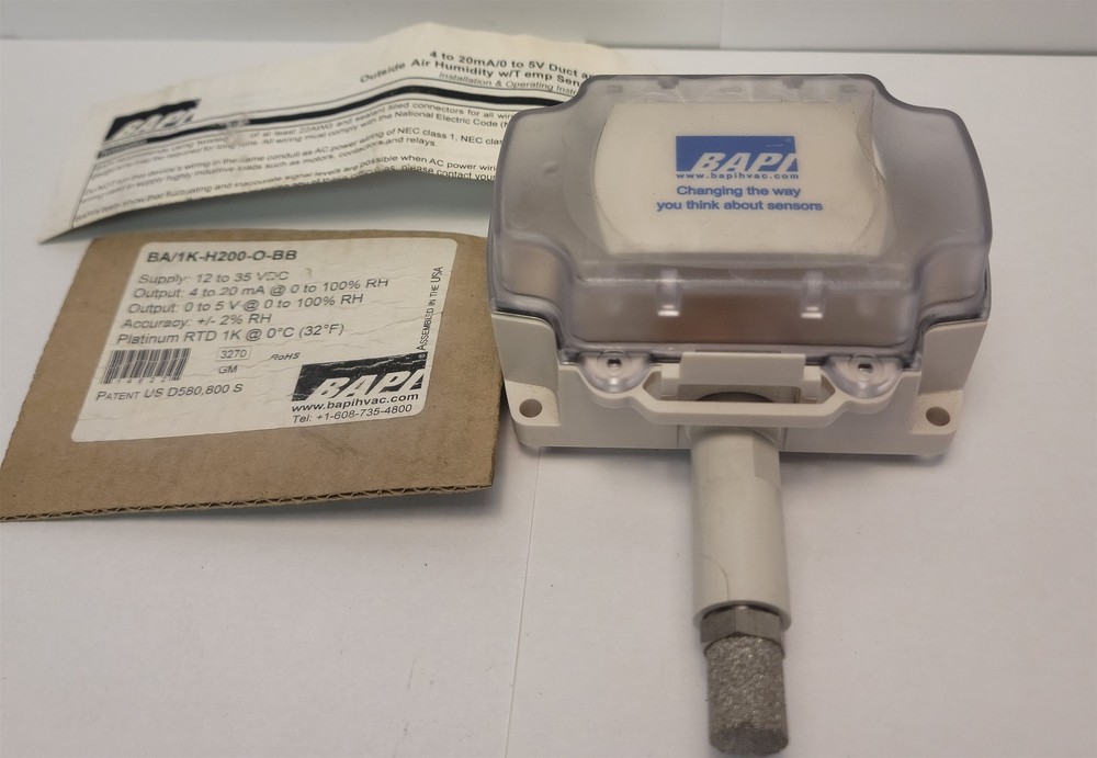 BAPI BA/1K-H200-O-BB Humidity Transmitter w/ Interchangeable Output