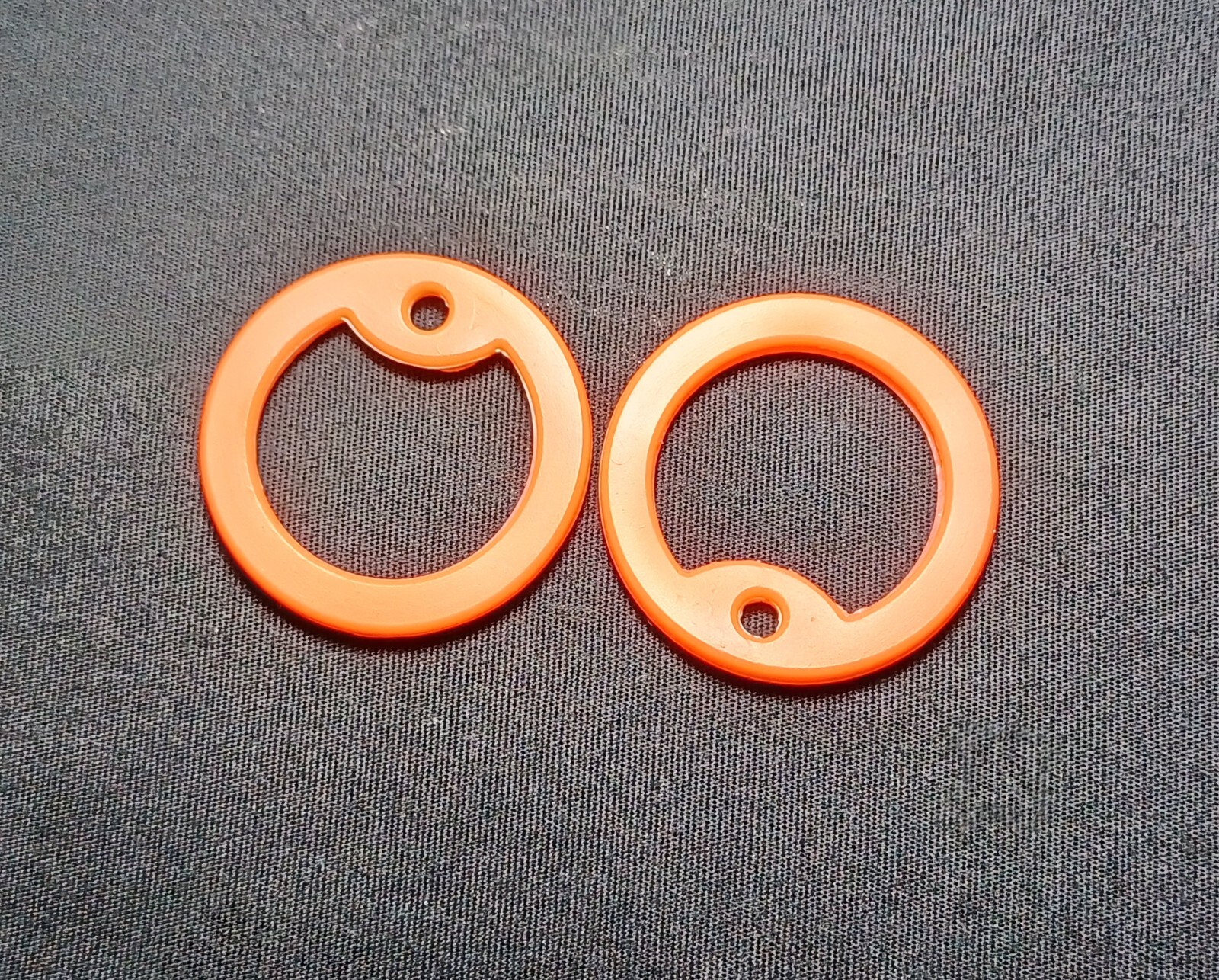 2 Orange Genuine Civilian & Military G.I. Style Dog Tag Silencers
