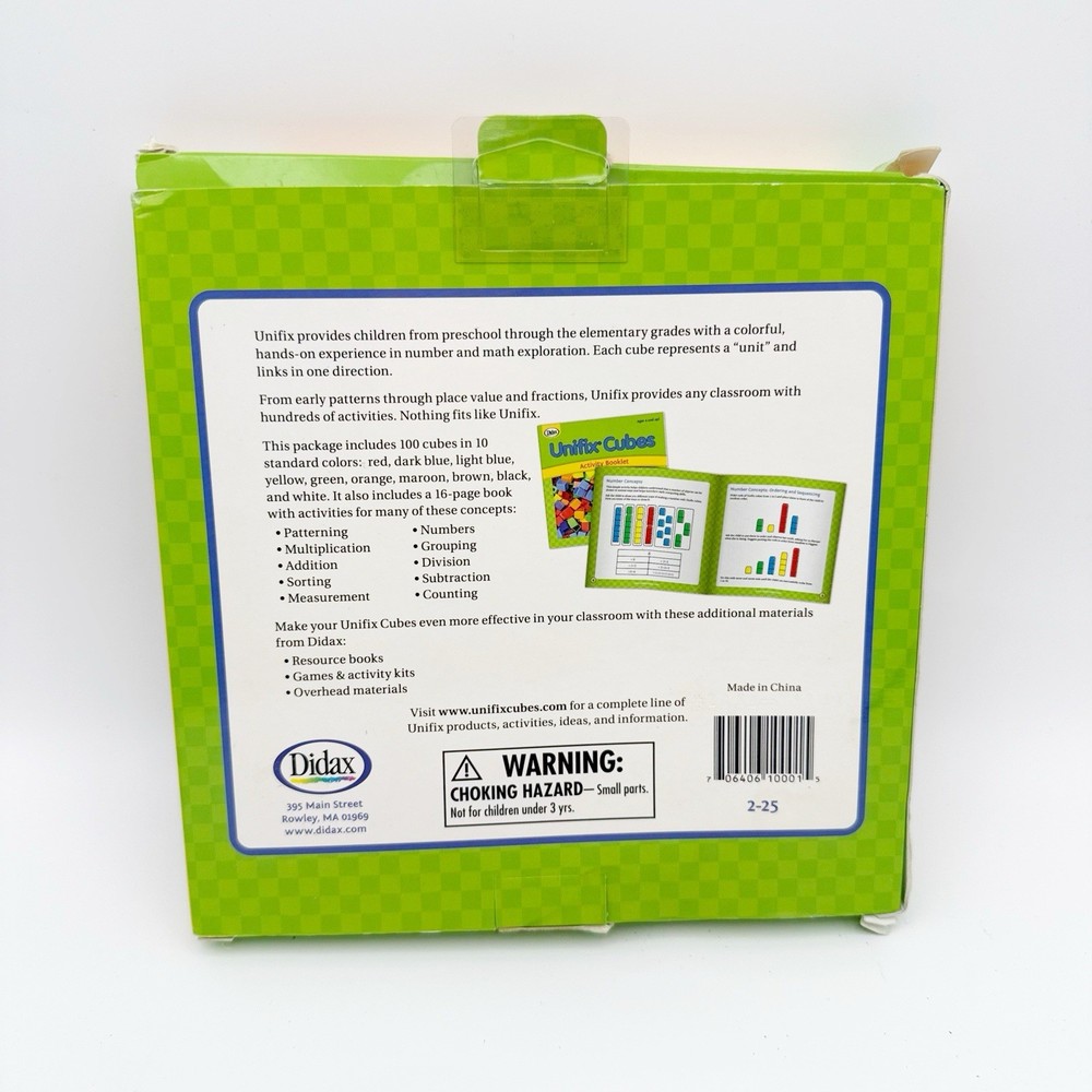 Didax Cubes Interlocking Counting Cubes with Activity Booklet Set of 100