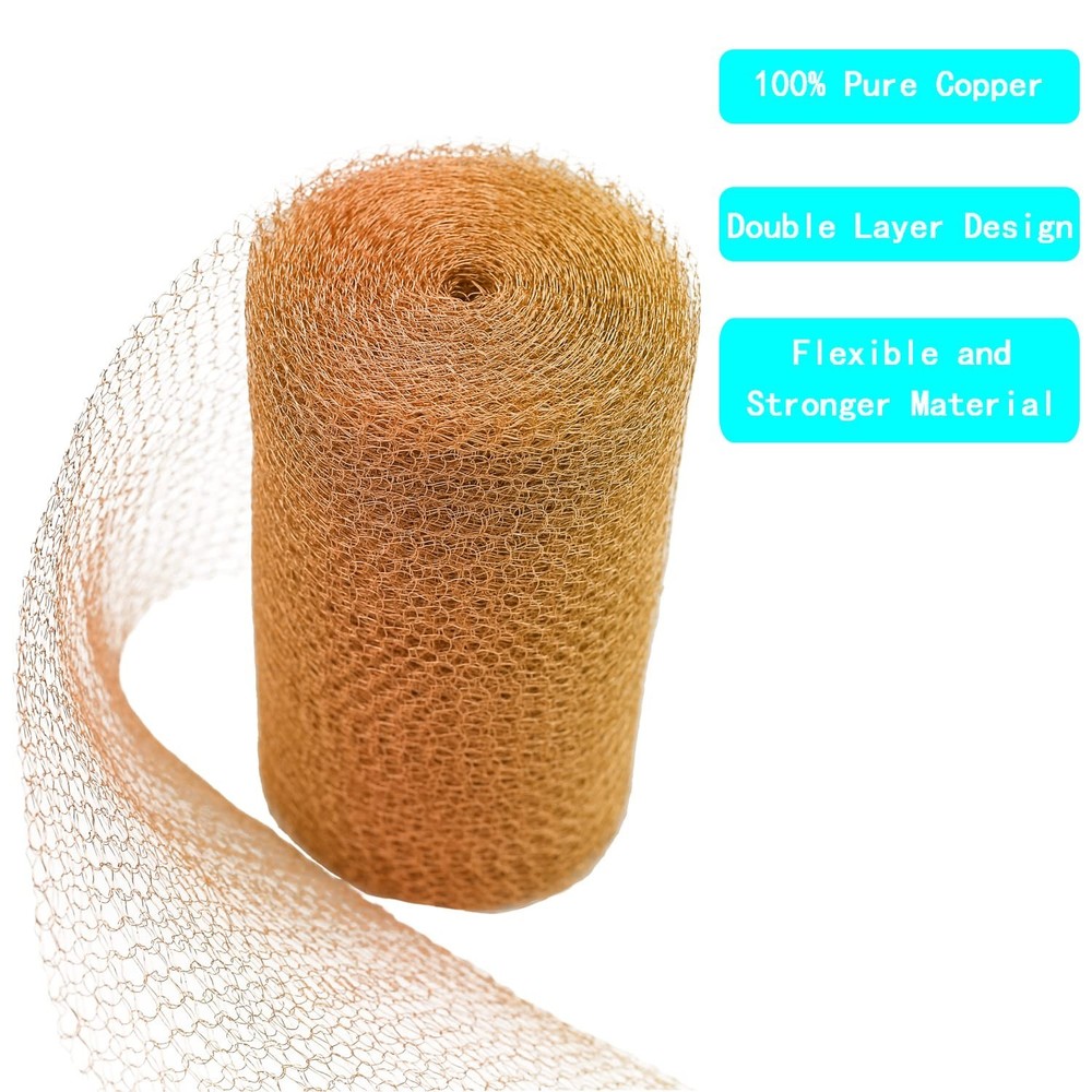 Versatile Copper Mesh 5in x 30ft - Cuttable, Rustproof, Ideal for Home & Garden