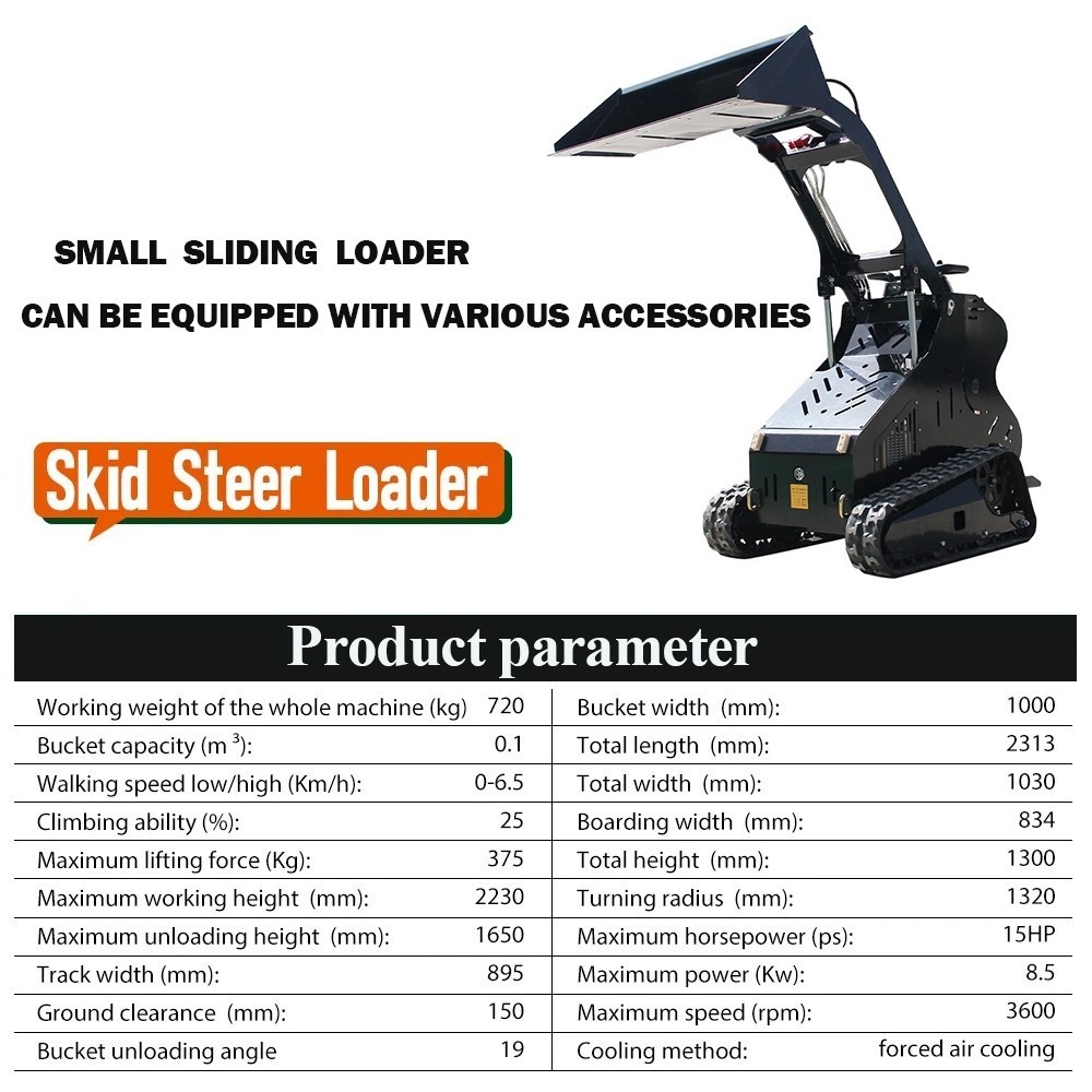 Mini Skid Steer Loader 13.5HP Tracked Compact Stand-On Loader