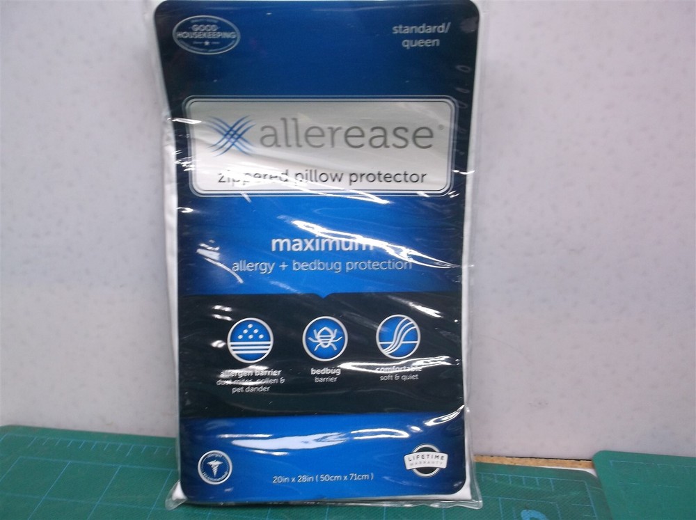 Allerease Zippered Pillow Protector 20x28 inches Standard queen