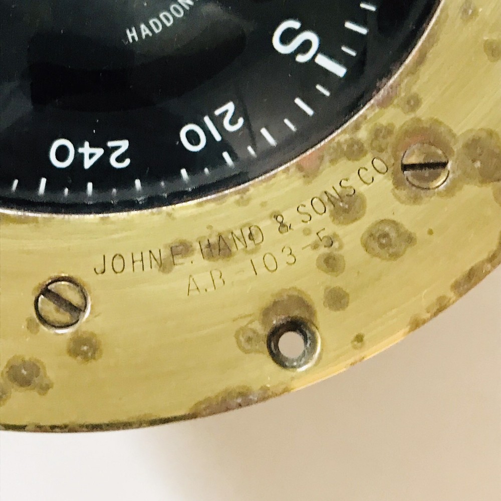 JOHN E. HAND & SONS N.J. BUBBLE COMPASS VINTAGE MARITIME SHIP NAVY???