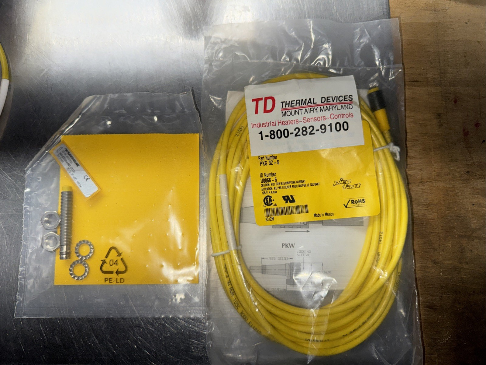 Proximity Switch TURCK NI3-EG08-AN6X-V1131 AND PKG 3Z-5 OR PKG 3Z-6 CABLE NEW