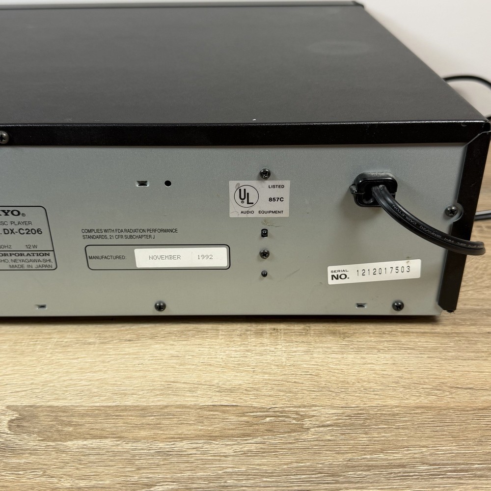 Onkyo 6 Disc Compact Disc Player Model DX-C206 MOSTLY WORKING PLEASE READ INFO