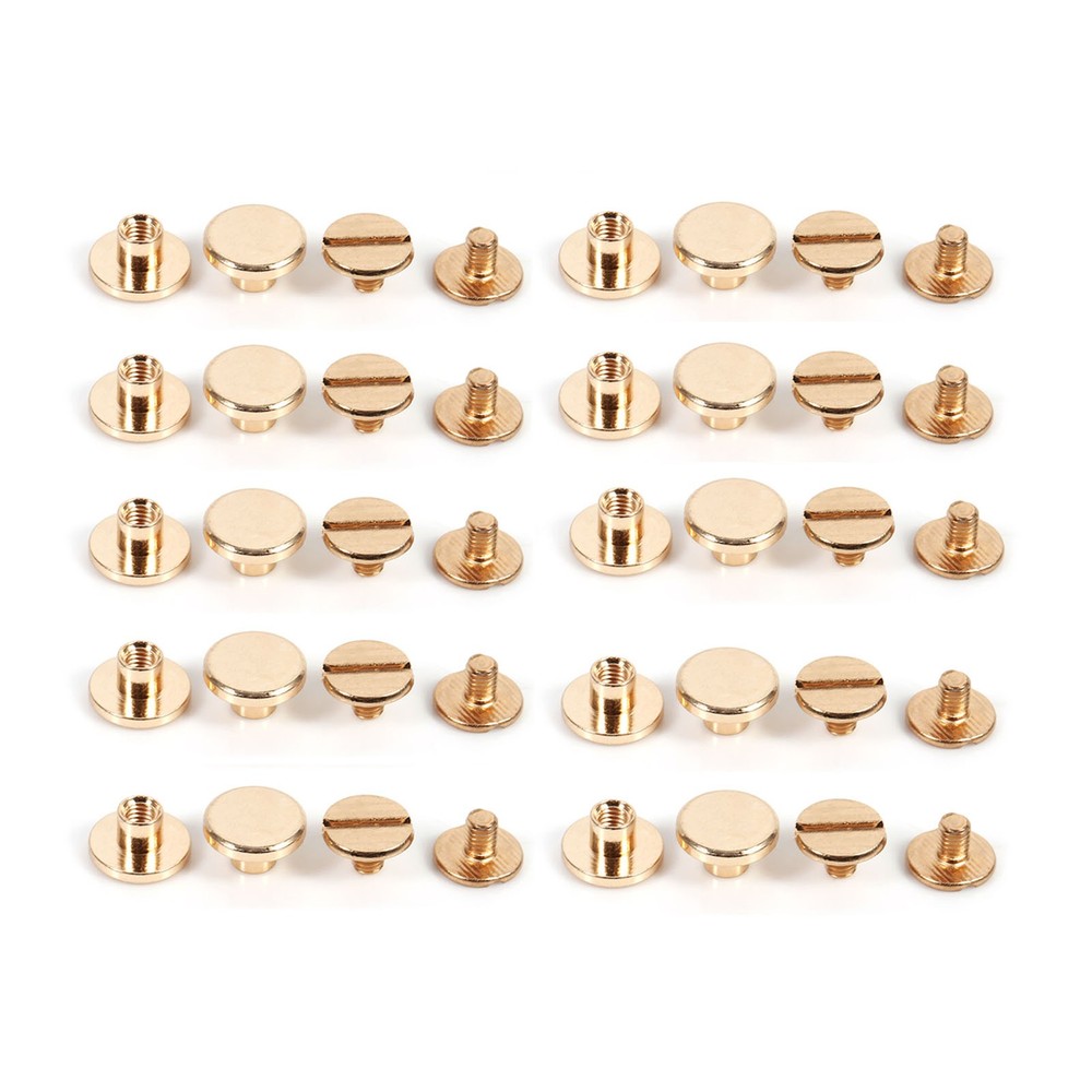 10sets Brass Button Stud Screw For Leather Rivet Belt DIY