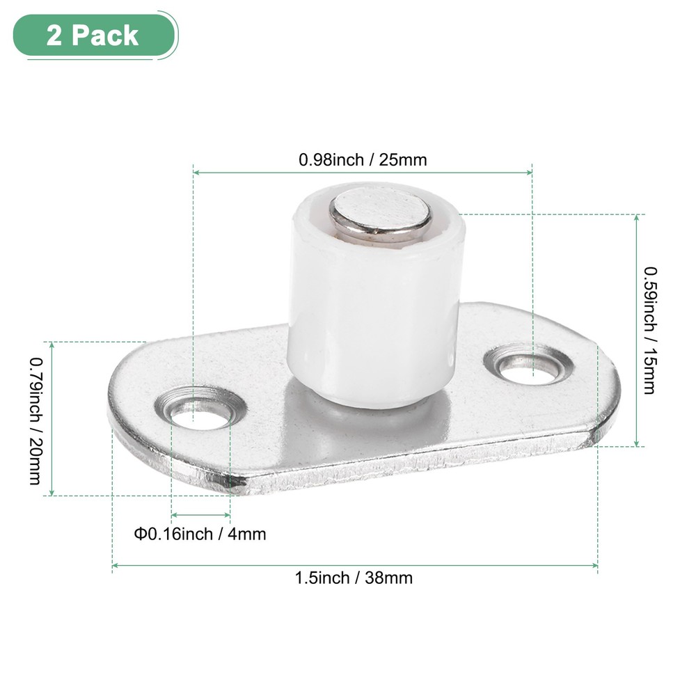 2-Pack Roller Guide Sliding, 4mm/0.16" Dia Sliding Floor Guide [White]