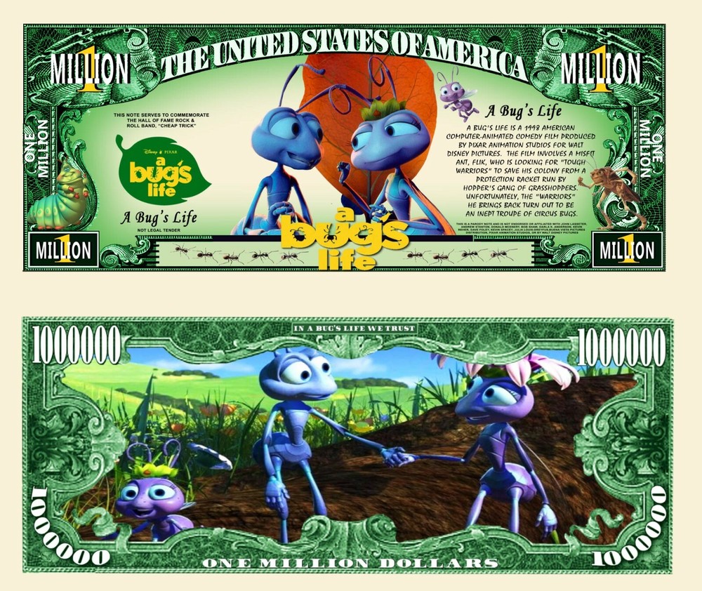 OUR IT'S A BUG'S LIFE NOVELTY NOTE AND BILL (25 Bills)