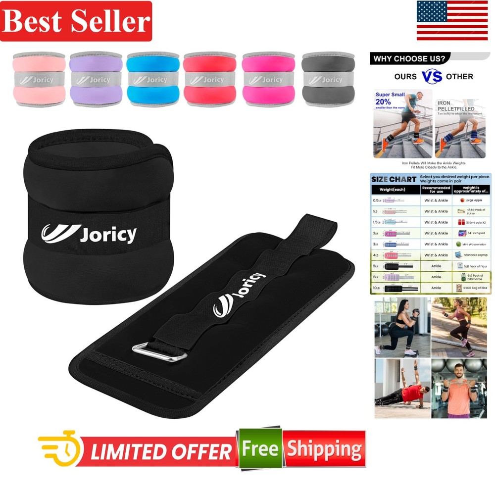 Adjustable Ankle Weights (6 LBS per Pair) for Effective Strength Training
