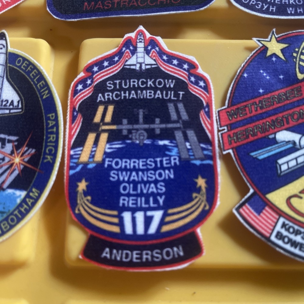 NASA space shuttle mission patches Printed Fabric
