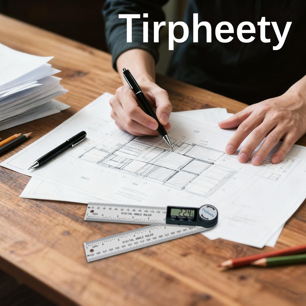 Tirpheety Digital Angle Finder Protractor, 3rd Generation Quick 7inch, White