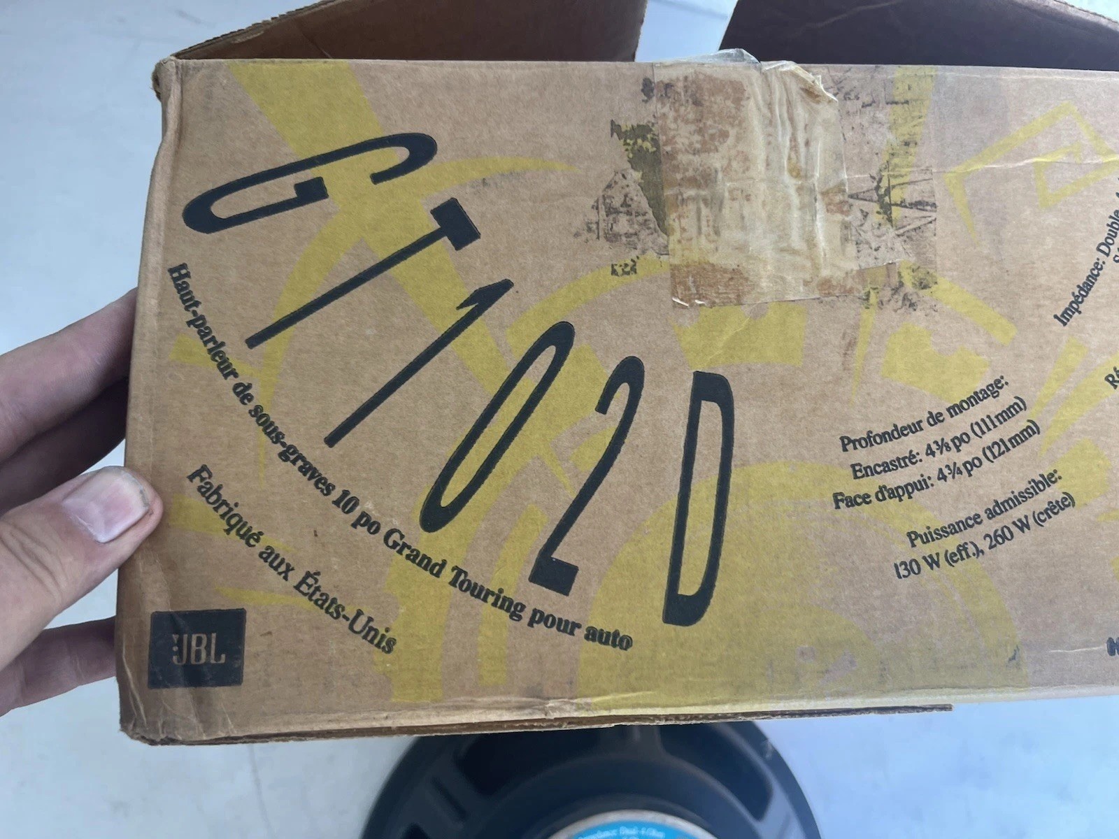 JBL GT102D Grand Touring Automotive Speaker 10" Subwoofer