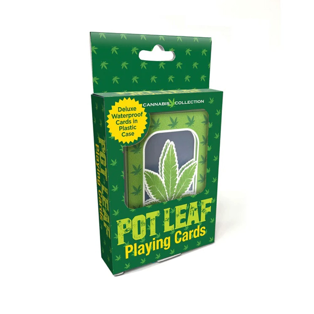 Pot Leaf Playing Cards - Deluxe Waterproof Cards in Plastic Case
