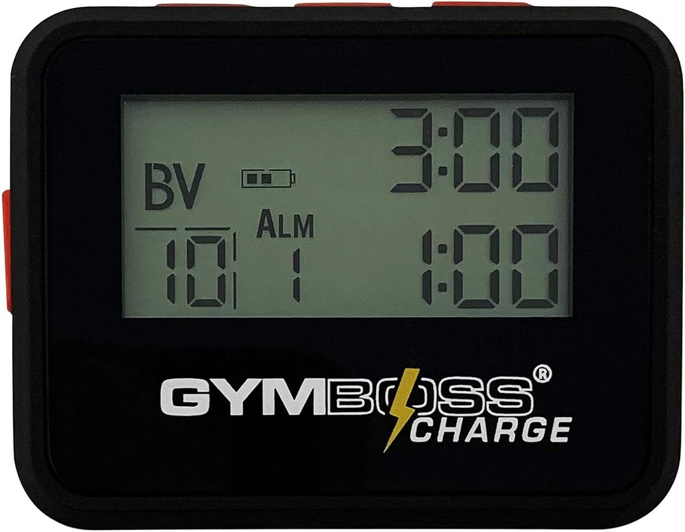 Gymboss Charge Interval Timer and Stopwatch Black / Red