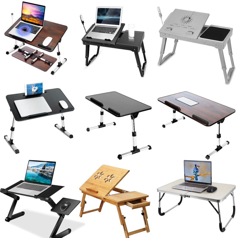 Foldable Laptop Table Stand Lap Sofa Bed Tray Computer Notebook Desk Adjustable