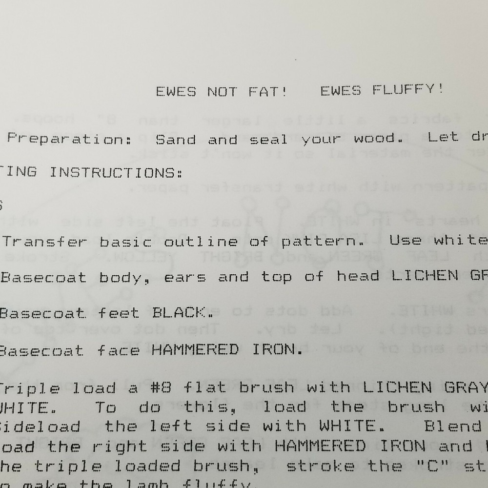 Ewes Not Fat by Laurie Griffiths Pattern Vintage