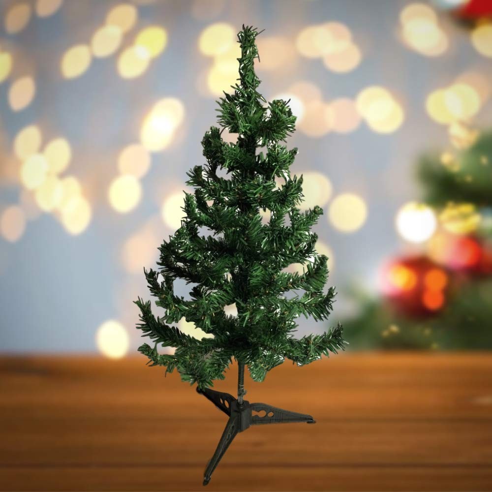 2 FT Undecorated Green Pine Artificial Christmas Tabletop Tree Stand