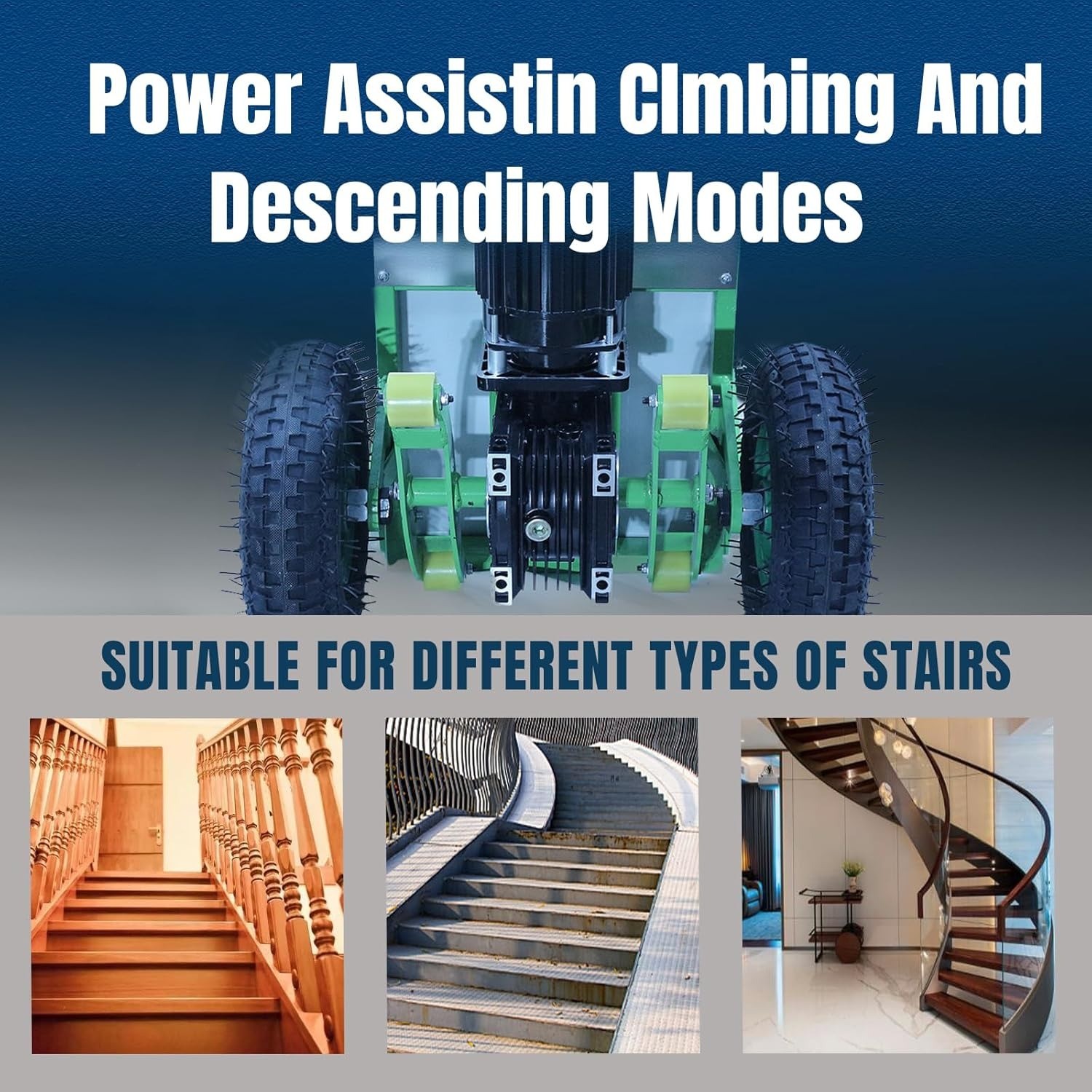 Electric Stair Climbing Hand Trucks Climber Dolly Cart for Moving 880lb Capacity