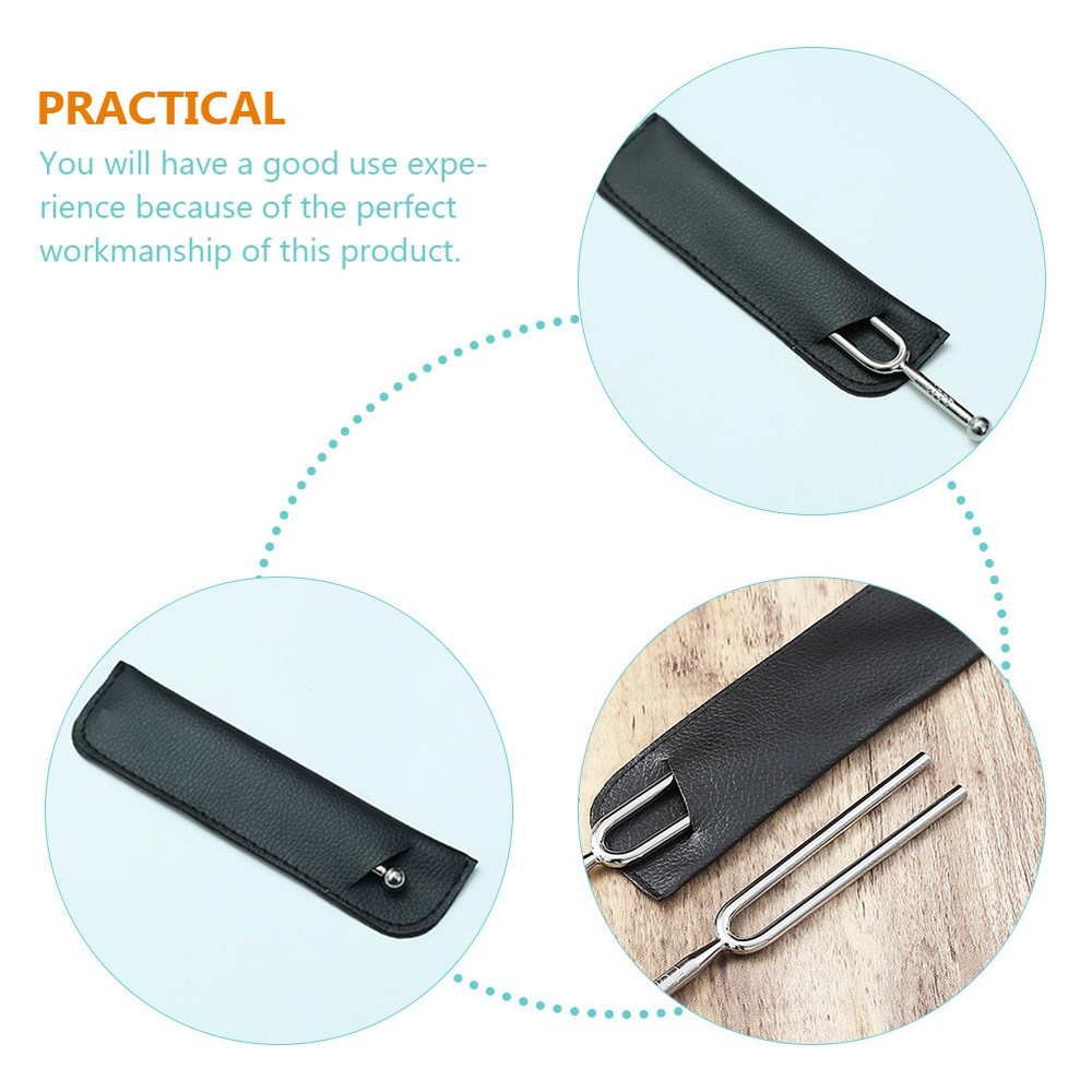 3Pcs Round Tuning Fork Storage Pouches Tuning Fork Storage PU Containers
