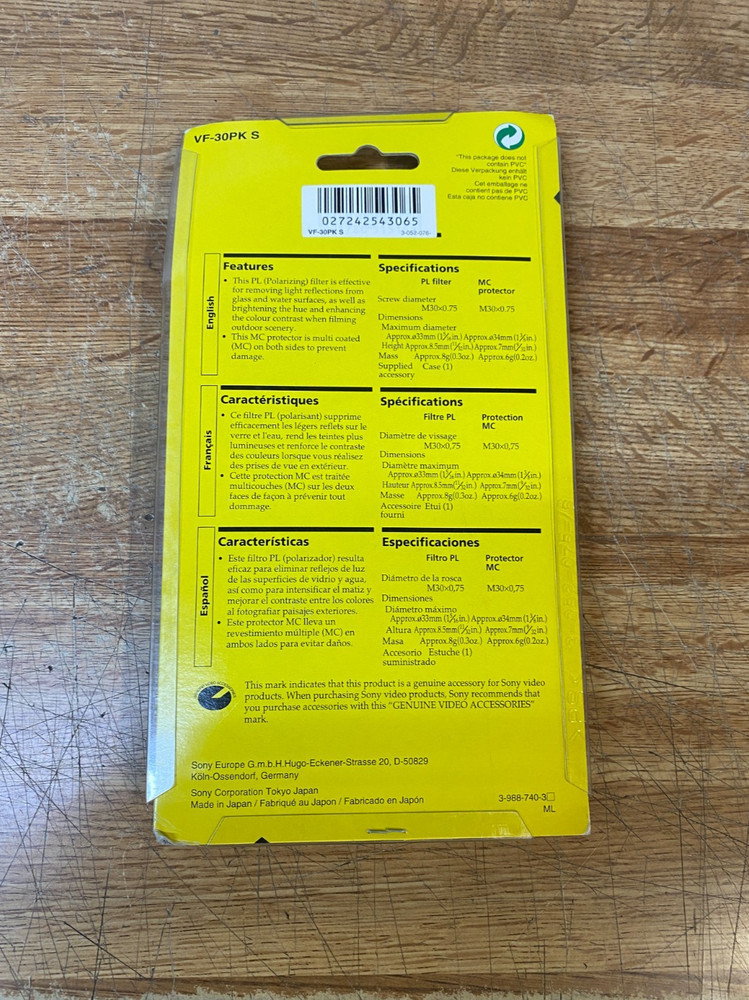 Sony VF-30PK S Polarizing Filter Kit