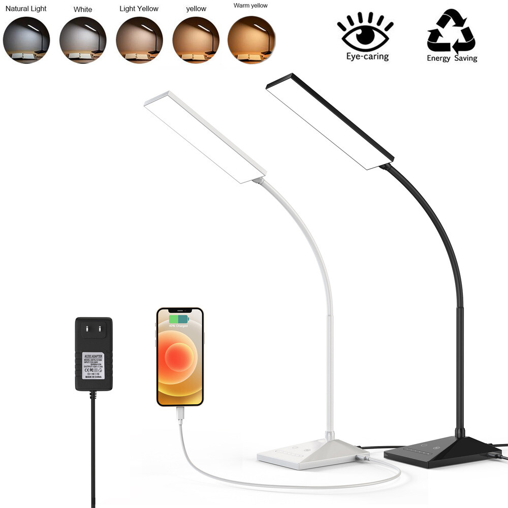 5 Modes 72 LED Touch Sensor Desk Lamp Table Light Eye-Caring Reading USB Port