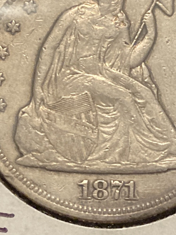 1871 seated liberty dollar