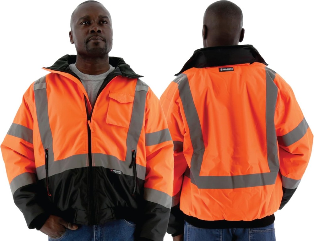 75-1314/TL High Visibility Orange Waterproof Jacket with Quilted Liner, Elast...
