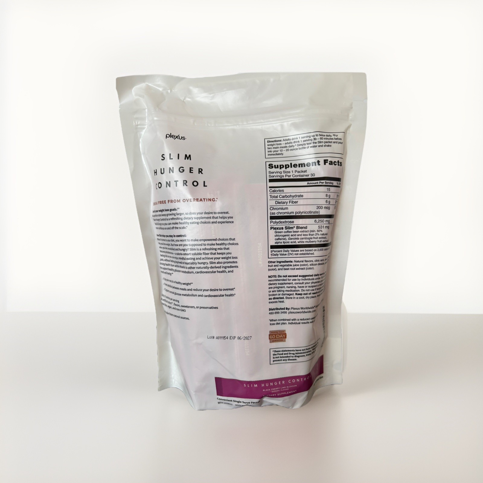 BLACK CHERRY LIME Plexus Slim Hunger Control 30 Servings Weight Management