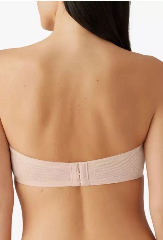 NWT WACOAL Underwire Bra 854310 Visual Effects Strapless Minimizer Sand Sz 36DD
