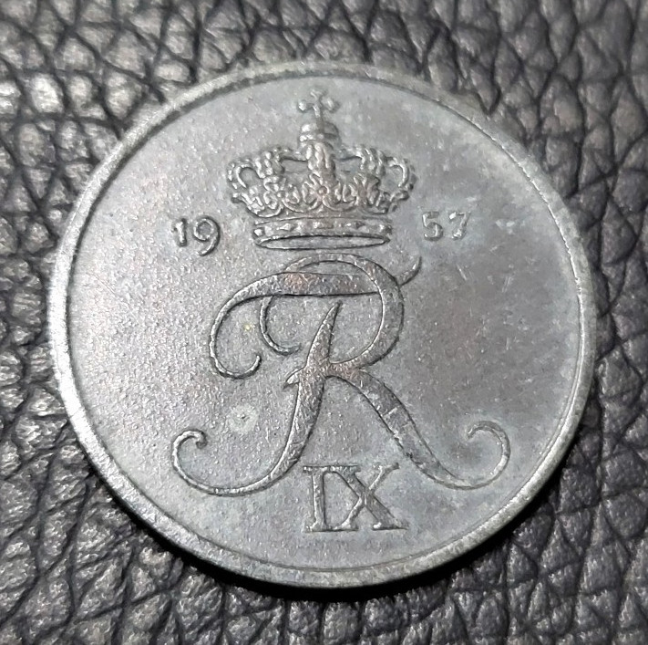 1957 Denmark 2 Øre Coin