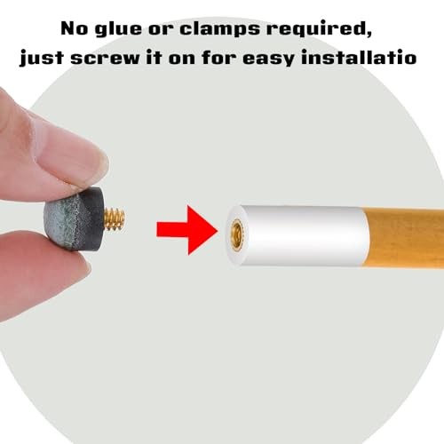 10 Sets Billiard Cues Tips Replacement Kit with White Pool Cue Stick Ferrules,