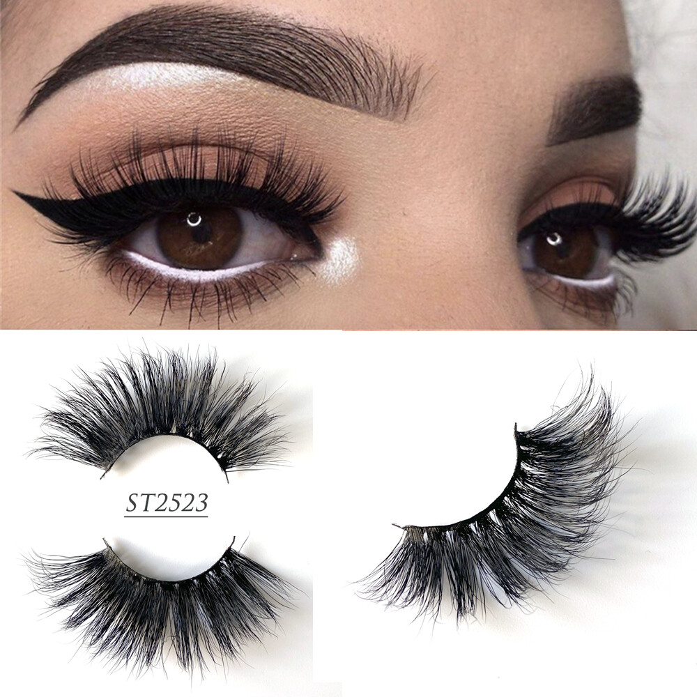 US 3D Real Mink Lashes Thick Fluffy Wispy Dramatic Look False Eye Lashes 1 Pair