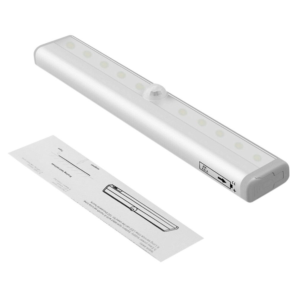 10-LED Motion Sensor Closet Light Wireless Night Light Cabinet Wardrobe Kitchen