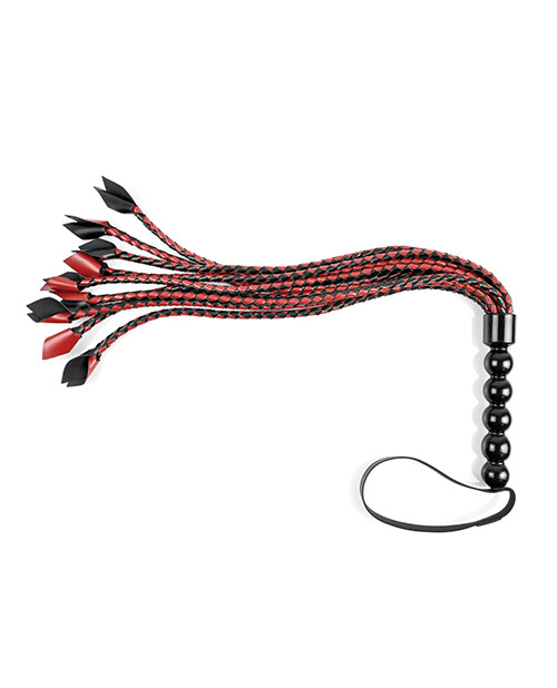 Saffron Braided Flogger Red/black
