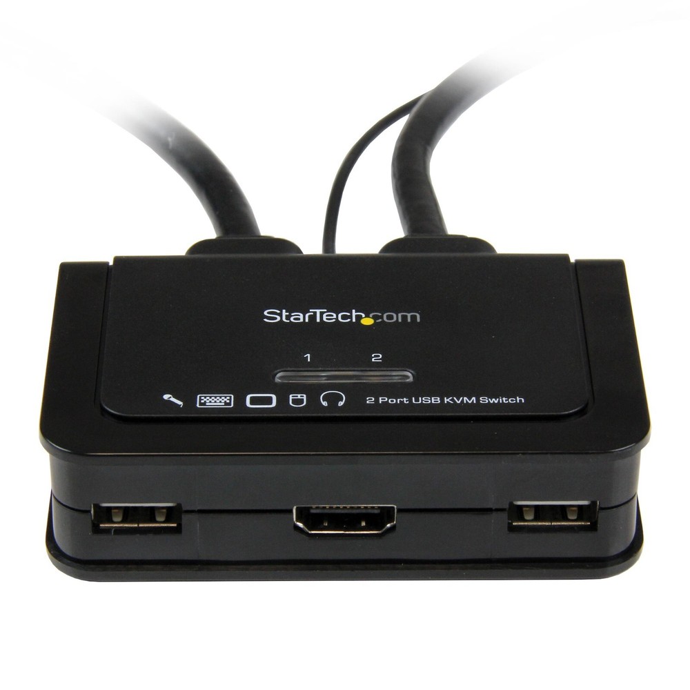 StarTech 2 Port USB HDMI Cable KVM Switch with Audio and Remote Switch USB Power