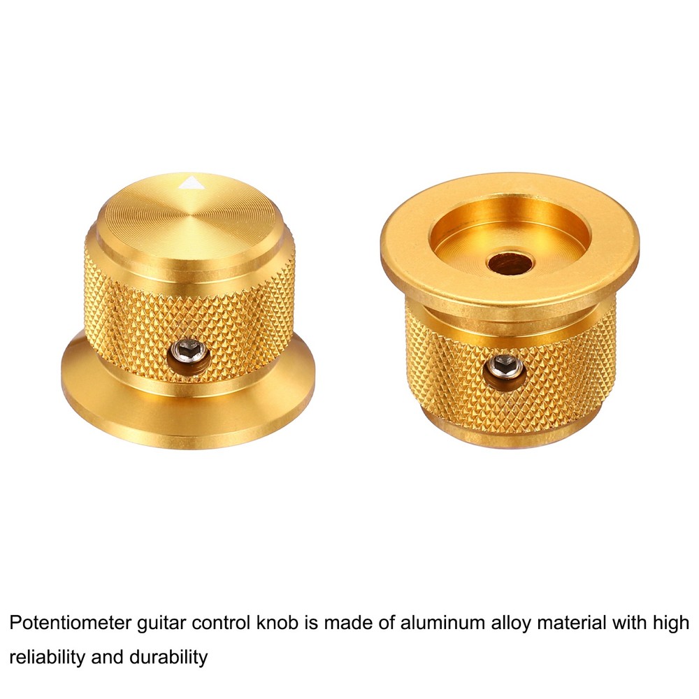 4 Pcs Aluminium Potentiometer Knobs, 3/16" (4mm), 3/4" Gold