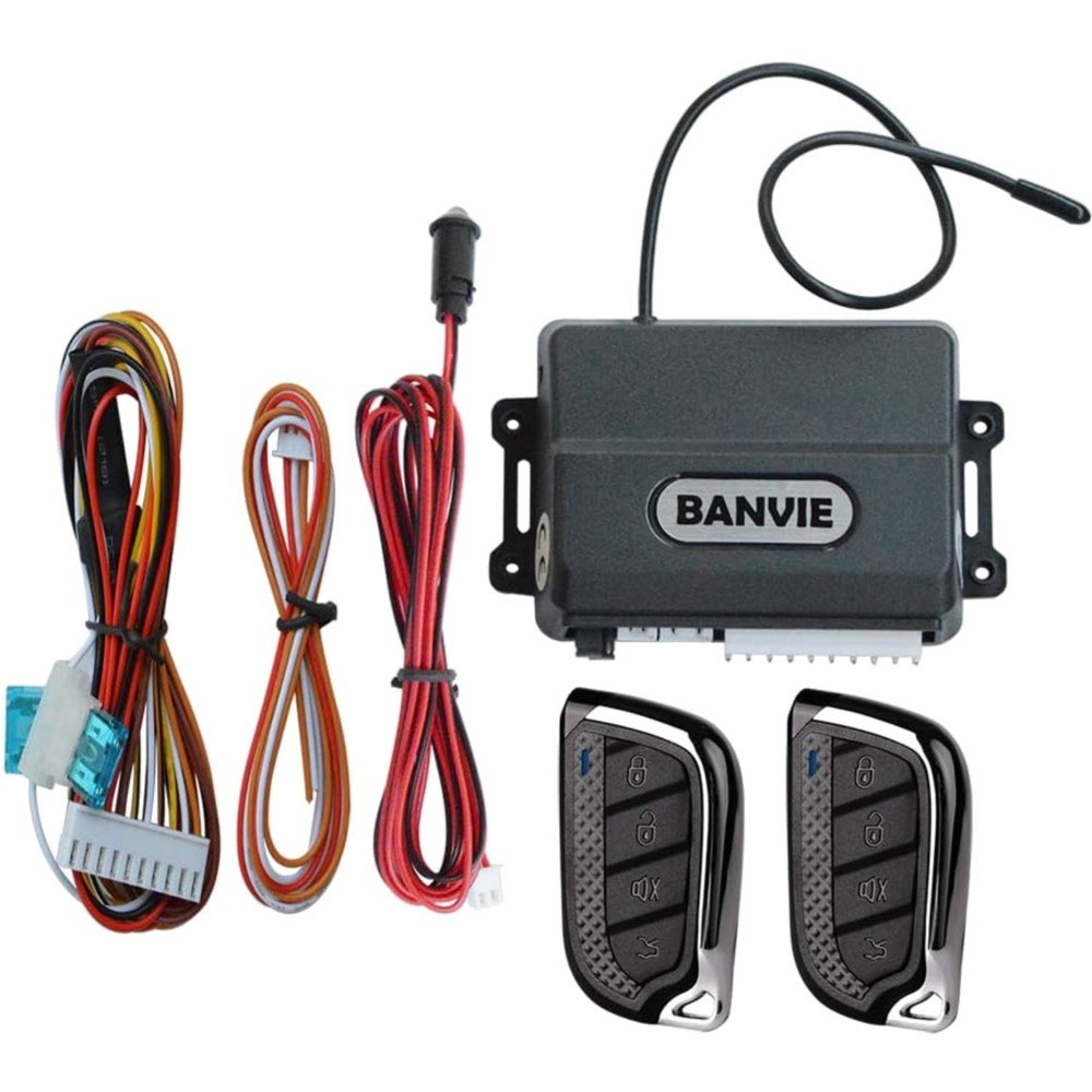 Car Keyless Entry System, Car Central Power Door Lock with 4 Button Remote Co...
