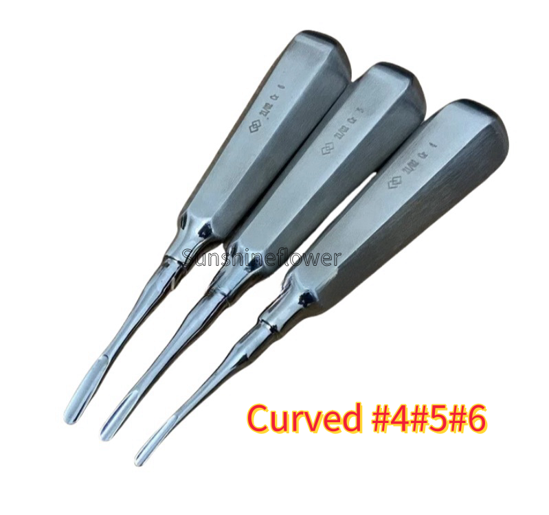 Dental Tooth Extraction Forcep Plier Elevator Root Tip Extractor Straight/Curved