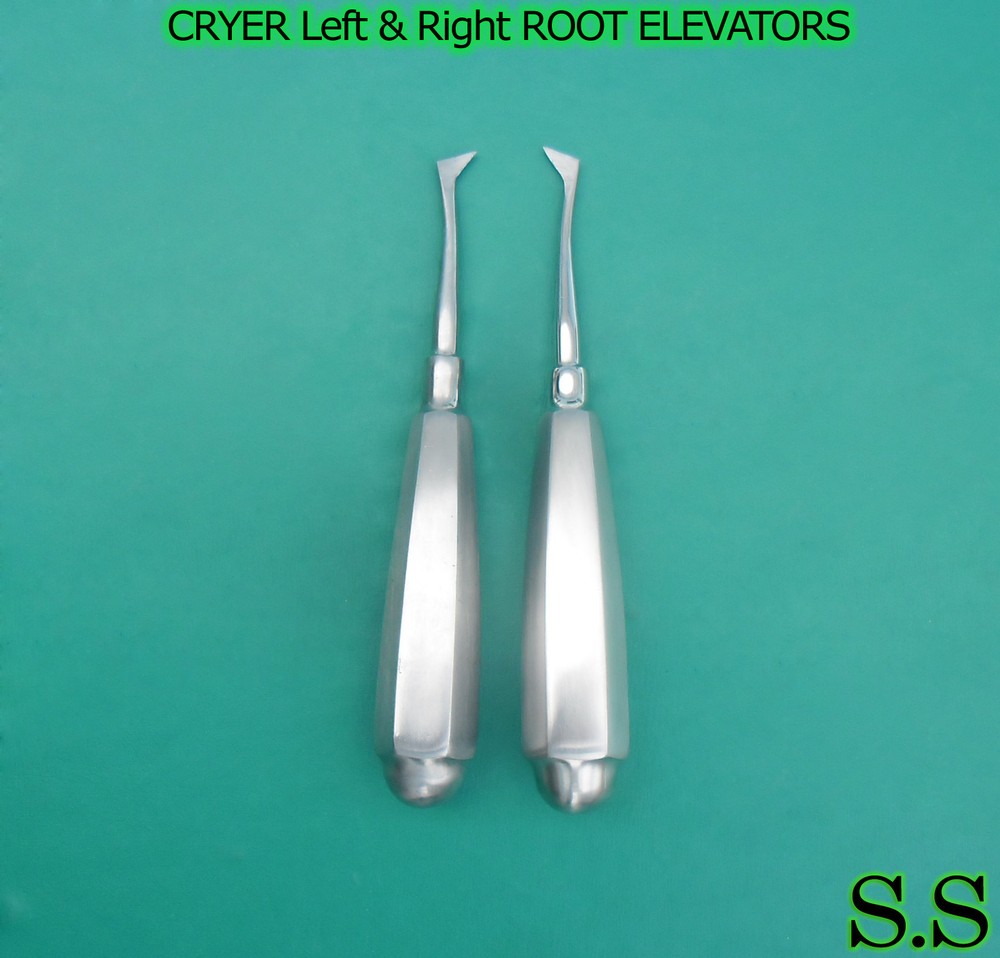 2 CRYER Left & Right ROOT ELEVATORS DENTAL Instruments