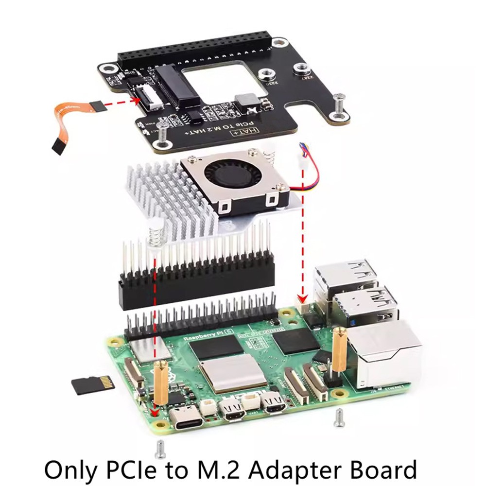 High-Speed Reading/Writing Pcie To M.2 Adapter For Raspberry Pi 5 Generation