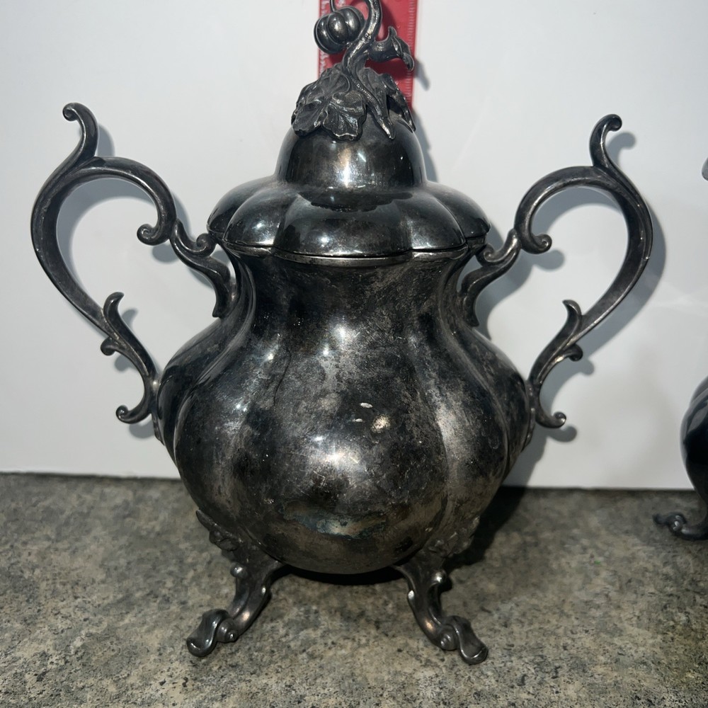 Reed & Barton Silver Coffee/Tea Set w/ Creamer, Sugar w/ lid