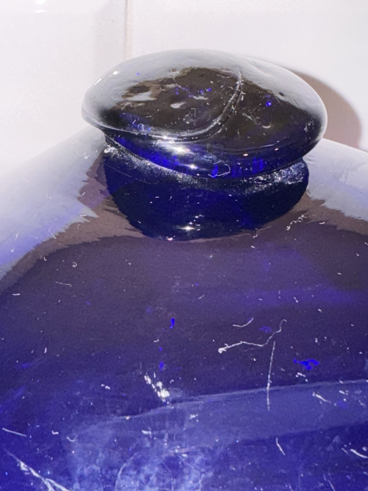 Glass Fishing Float Buoy Ball. Cobalt Blue 12" Diameter. Circumference 37”