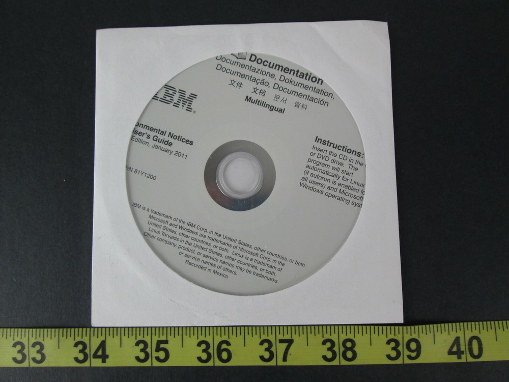 Genuine New IBM Environmental Notices Users Guide Documentation CD Disk 81Y1200