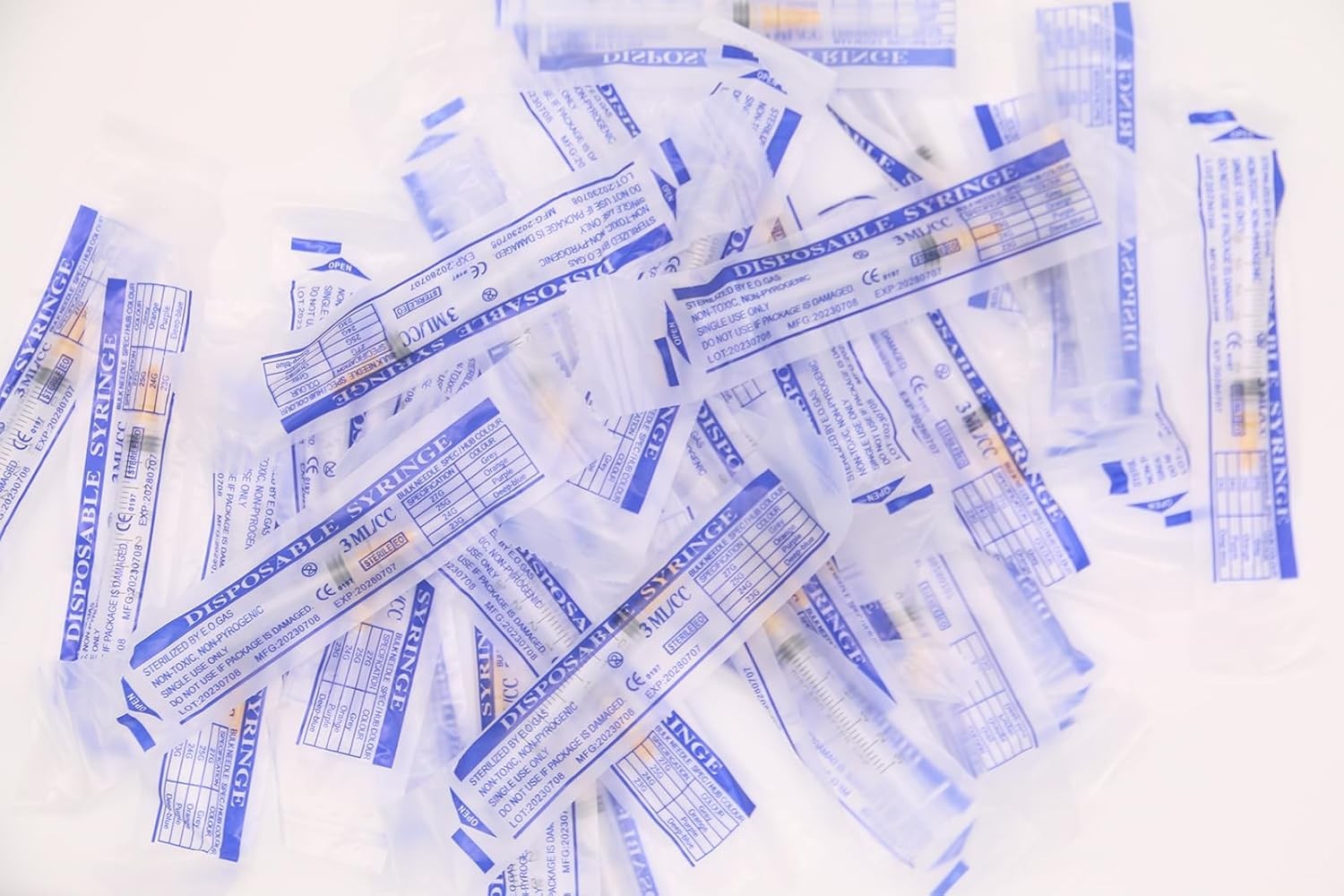 25 Gauge 1 inch Needle with Syringe(30 Pack), 3ml Luer Lock Syringes with Needle